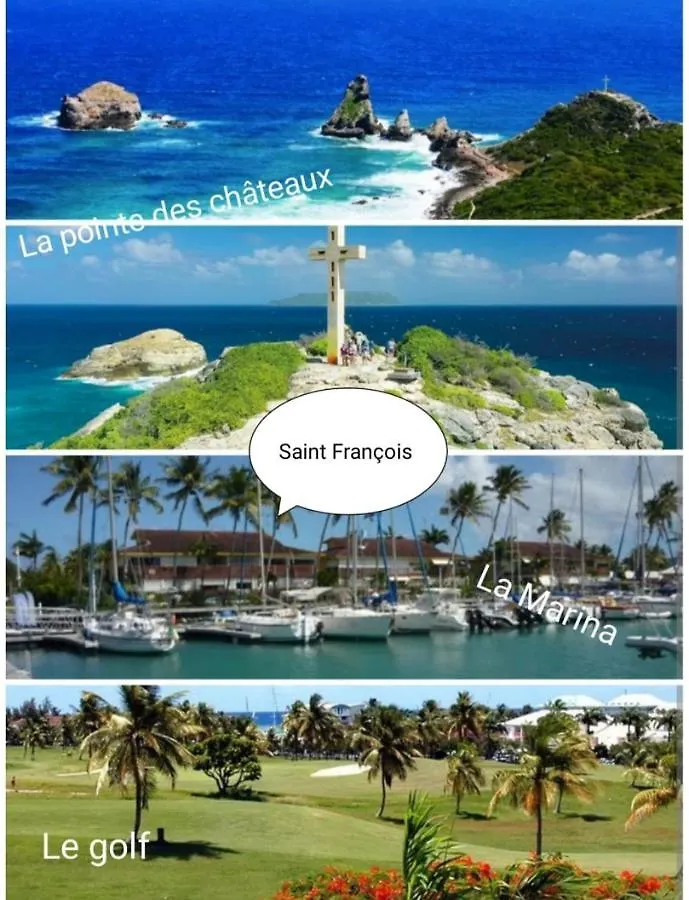 Bungalow Tout Confort Avec Piscine Partagee A 5 Mn De La Mer سانت فرانسوا 0*,  غوادلوب